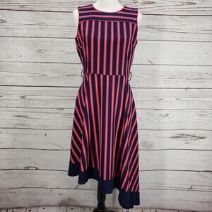 Simply Styled by Sears Women's Pink Striped Asymmetrical Dress Size 8